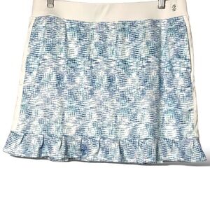 Izod Golf Ruffle Hem Skort with Side Pockets Easy Care Polyester Stretch US Sz L
